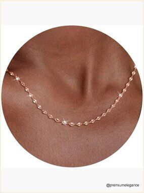18" 925 Sterling Silver Rose Gold Plated Chain Necklace Dainty Hypoallergenic